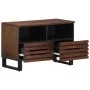 Solid mango wood TV stand in brown, 70x34x46 cm by , CD and DVD storage - Ref: Foro24-377443, Price: 68,01 €, Discount: %