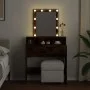 Frisiertisch mit LED-Lichtern in rauchiger Eiche, 80x41x144,5 cm. von , Schlafzimmerkommoden - Ref: Foro24-848182, Preis: 112...