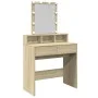 Dresser with LED lights in Sonoma oak color, 80x41x144.5 cm by , Bedroom Dressers - Ref: Foro24-848180, Price: 118,73 €, Disc...