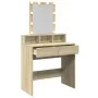 Dresser with LED lights in Sonoma oak color, 80x41x144.5 cm by , Bedroom Dressers - Ref: Foro24-848180, Price: 118,73 €, Disc...