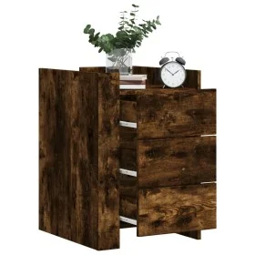Mesita de noche madera de ingeniería roble ahumado 45x50x65 cm de , Mesitas de noche - Ref: Foro24-848308, Precio: 87,99 €, D...