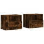 Mesitas de noche de pared 2 uds color roble ahumado 45x30x35 cm de , Mesitas de noche - Ref: Foro24-848320, Precio: 67,98 €, ...