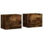 Mesitas de noche de pared 2 uds color roble ahumado 45x30x35 cm de , Mesitas de noche - Ref: Foro24-848334, Precio: 73,40 €, ...
