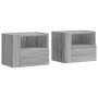 Mesitas de noche de pared 2 uds gris Sonoma 45x30x35 cm de , Mesitas de noche - Ref: Foro24-848322, Precio: 77,16 €, Descuent...