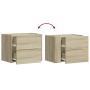 Mesita de noche de pared color roble ahumado 45x30x35 cm de , Mesitas de noche - Ref: Foro24-848329, Precio: 41,87 €, Descuen...
