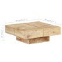 Mesa de centro de madera maciza de mango 80x80x28 cm en Mesas de centro | Comprar online en Foru.es