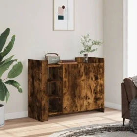 Aparador madera de ingeniería roble ahumado 100x35x75 cm de , Aparadores - Ref: Foro24-848413, Precio: 104,58 €, Descuento: %