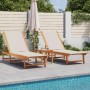 Tumbonas 2 unidades madera maciza de acacia y textileno gris de , Tumbonas - Ref: Foro24-3279249, Precio: 312,26 €, Descuento: %