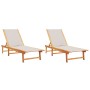 Tumbonas 2 unidades madera maciza de acacia y textileno gris de , Tumbonas - Ref: Foro24-3279249, Precio: 312,26 €, Descuento: %
