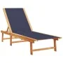2 sun loungers with solid acacia wood table and blue textilene by , Loungers - Ref: Foro24-3279254, Price: 354,26 €, Discount: %