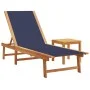 2 sun loungers with solid acacia wood table and blue textilene by , Loungers - Ref: Foro24-3279254, Price: 354,26 €, Discount: %