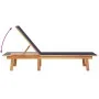 2 sun loungers with solid acacia wood table and blue textilene by , Loungers - Ref: Foro24-3279254, Price: 354,26 €, Discount: %