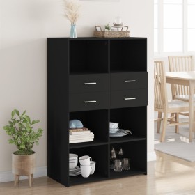 Aparador de madera de ingeniería negro 80x42,5x124 cm de , Aparadores - Ref: Foro24-3281386, Precio: 126,08 €, Descuento: %