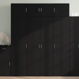 Aparador alto madera de ingeniería negro 80x42,5x185 cm de , Aparadores - Ref: Foro24-3281435, Precio: 213,15 €, Descuento: %