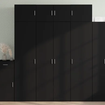 Aparador alto madera de ingeniería negro 80x42,5x185 cm de , Aparadores - Ref: Foro24-3281435, Precio: 213,15 €, Descuento: %