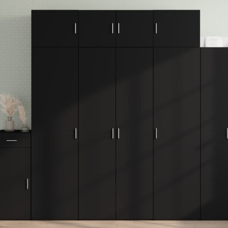 Aparador alto madera de ingeniería negro 80x42,5x185 cm de , Aparadores - Ref: Foro24-3281435, Precio: 217,17 €, Descuento: %