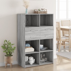 Aparador de madera de ingeniería gris Sonoma 80x42,5x124 cm de , Aparadores - Ref: Foro24-3281390, Precio: 135,79 €, Descuent...