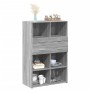 Aparador de madera de ingeniería gris Sonoma 80x42,5x124 cm de , Aparadores - Ref: Foro24-3281390, Precio: 135,79 €, Descuent...