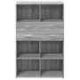 Aparador de madera de ingeniería gris Sonoma 80x42,5x124 cm de , Aparadores - Ref: Foro24-3281390, Precio: 135,79 €, Descuent...