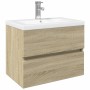 Set de mueble de baño 2 piezas cerámica y madera de ingeniería de , Muebles de baño - Ref: Foro24-3307662, Precio: 196,33 €, ...