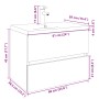 Set de mueble de baño 2 piezas cerámica y madera de ingeniería de , Muebles de baño - Ref: Foro24-3307662, Precio: 196,33 €, ...