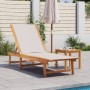 Tumbona con mesa madera maciza de acacia y textileno gris de , Tumbonas - Ref: Foro24-4008417, Precio: 195,32 €, Descuento: %