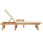 Sun lounger with solid acacia wood table and gray textilene by , Loungers - Ref: Foro24-4008417, Price: 191,63 €, Discount: %