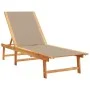 Solid acacia wood sun lounger with taupe textilene by , Loungers - Ref: Foro24-4008415, Price: 168,89 €, Discount: %