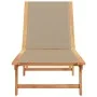 Solid acacia wood sun lounger with taupe textilene by , Loungers - Ref: Foro24-4008415, Price: 168,89 €, Discount: %