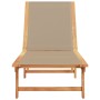 Tumbona de madera maciza de acacia y textileno taupe de , Tumbonas - Ref: Foro24-4008415, Precio: 174,76 €, Descuento: %