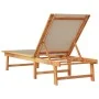 Solid acacia wood sun lounger with taupe textilene by , Loungers - Ref: Foro24-4008415, Price: 168,89 €, Discount: %