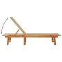 Solid acacia wood sun lounger with taupe textilene by , Loungers - Ref: Foro24-4008415, Price: 168,89 €, Discount: %