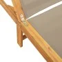 Solid acacia wood sun lounger with taupe textilene by , Loungers - Ref: Foro24-4008415, Price: 168,89 €, Discount: %