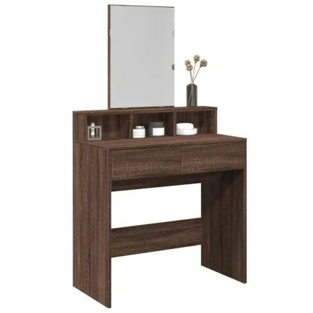 Tocador con espejo color roble marrón 80x41x144,5 cm de , Tocadores para dormitorios - Ref: Foro24-848177, Precio: 96,78 €, D...