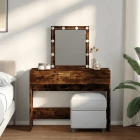 Dresser with smoked oak LED lights 100x40x130 cm by , Bedroom Dressers - Ref: Foro24-848196, Price: 116,08 €, Discount: %