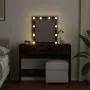Tocador con luces LED color roble ahumado 100x40x130 cm de , Tocadores para dormitorios - Ref: Foro24-848196, Precio: 116,08 ...