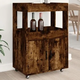 Carrito de bar madera de ingeniería roble ahumado 60x39,5x89 cm de , Aparadores - Ref: Foro24-848273, Precio: 101,31 €, Descu...