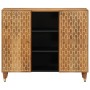 Armario auxiliar madera maciza de mango 90x33x75 cm de , Almacenamiento para CD y DVD - Ref: Foro24-358312, Precio: 184,21 €,...