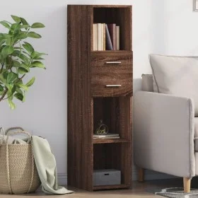 Hoher Schrank aus braunem Eichen-Ingenieurholz, 30x42,5x124 cm. von , Sideboards - Ref: Foro24-846158, Preis: 64,44 €, Rabatt: %