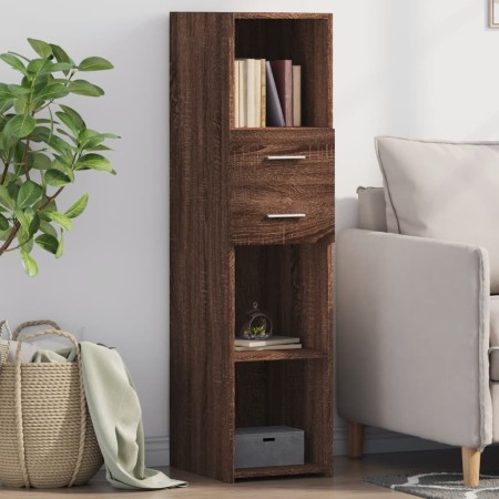 Aparador alto madera de ingeniería marrón roble 30x42,5x124 cm de , Aparadores - Ref: Foro24-846158, Precio: 65,24 €, Descuen...
