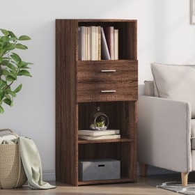 Aparador alto madera de ingeniería marrón roble 50x42,5x124 cm de , Aparadores - Ref: Foro24-846179, Precio: 96,05 €, Descuen...