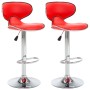 323645  Bar Stools 2 pcs Red Faux Leather en Taburetes de cocina | Comprar online en Foru.es