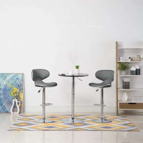 323648  Bar Stools 2 pcs Grey Faux Leather en Taburetes de cocina | Comprar online en Foru.es
