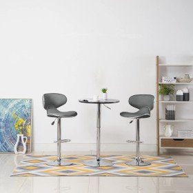 323648  Bar Stools 2 pcs Grey Faux Leather en Taburetes de cocina | Comprar online en Foru.es