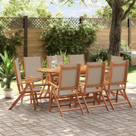Juego comedor de jardín 9 pzas madera maciza acacia y textileno de , Conjuntos de jardín - Ref: Foro24-3279313, Precio: 845,8...
