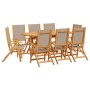 Juego comedor de jardín 9 pzas madera maciza acacia y textileno de , Conjuntos de jardín - Ref: Foro24-3279313, Precio: 845,8...
