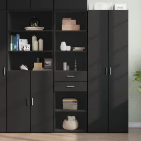 Engineered wood black sideboard 50x42.5x185 cm by , Sideboards - Ref: Foro24-3281456, Price: 152,92 €, Discount: %