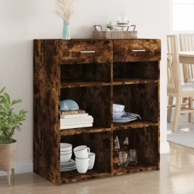 Aparador de madera de ingeniería roble ahumado 80x42,5x93 cm de , Aparadores - Ref: Foro24-3281480, Precio: 94,27 €, Descuent...