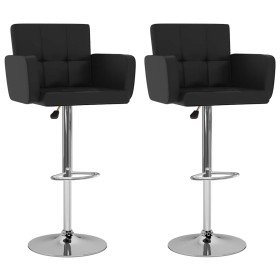 Taburetes de barra de cocina 2 unidades cuero sintético negro en Taburetes de cocina | Comprar online en Foru.es
