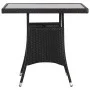 Mesa de jardín 80x80x74 cm ratán sintético negro de , Mesas de jardín - Ref: Foro24-318712, Precio: 86,25 €, Descuento: %